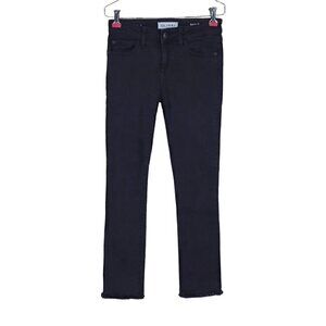 DL1961 Mara Jeans Size 24 25X27 Black Straight Ankle Frayed Hem Low Rise USA